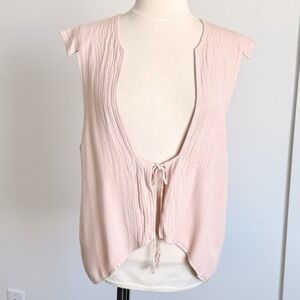 Kin Amora‎ Silk blend Vest Top L Layer Coastal Coquette Fairy Natural Scandi